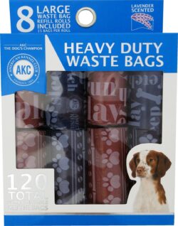 שקיות איסוף צרכים מארז 8 גלילים (120 יח') AKC