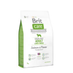 בריט קר כלב בוגר גזע גדול 3 ק"ג סלמון ותפוח אדמה נטול דגנים Brit Care