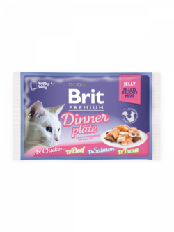 בריט פרימיום מארז פאוצ דינר בג'לי 4*85 גרם Brit Premium Dinner Jelly Plate