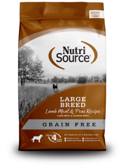 נוטריסורס כלב בוגר גזע גדול כבש ואפונה ללא דגנים 11.8 ק”ג – NutriSource