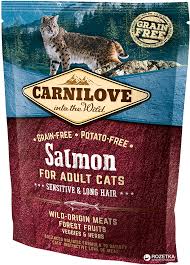 קרנילאב סלמון לחתולים רגישים ובעלי פרווה ארוכה 2 ק"ג CARNILOVE