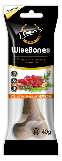 עצם ללא דגנים בטעם צבי ורוזמרין 40 גרם Gnawlers