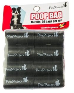 שקיות לאיסוף צרכים (16 יח * 20) שחור  PetsProject