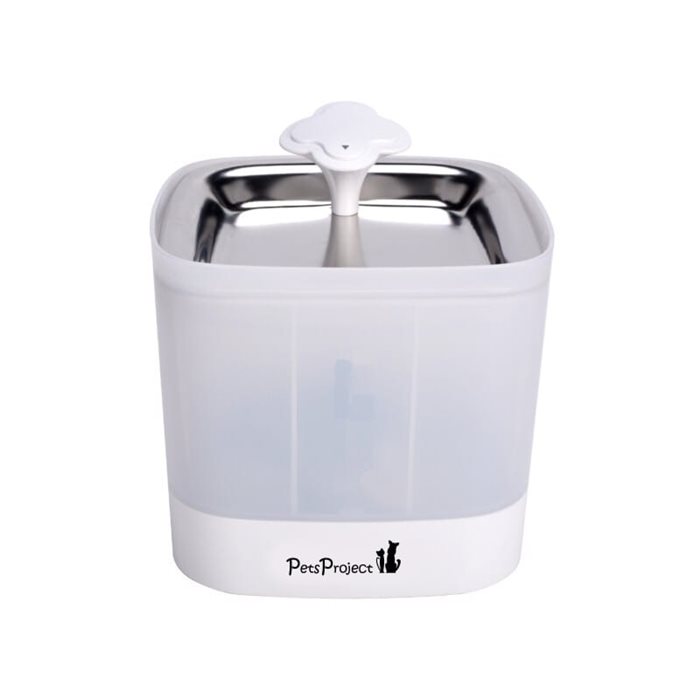 מזרקת מים לחתולים וכלבים  2 ליטר עם מגש נירוסטה