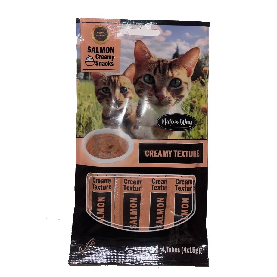 שלוקים לחתול נייטיב וואי בטעם סלמון 4 יחידות Native Way
