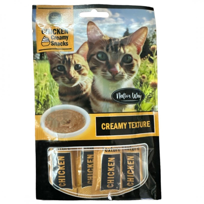 שלוקים לחתול נייטיב וואי בטעם עוף 4 יחידות Native Way