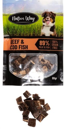 חטיף נייטיב וואי קוביות בקר 80 גרם Native way