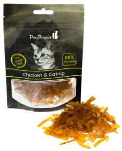 פטס פרוג'קט חטיף לחתול עוף עם קטניפ 50 גרם PetsProject