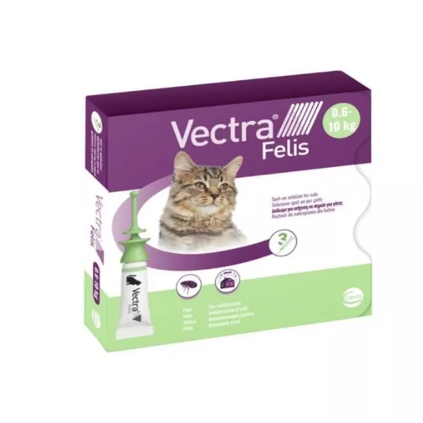 ווקטרה אמפולות לטיפול בפרעושים וקרציות לחתולים 0.6-10 ק"ג Vectra