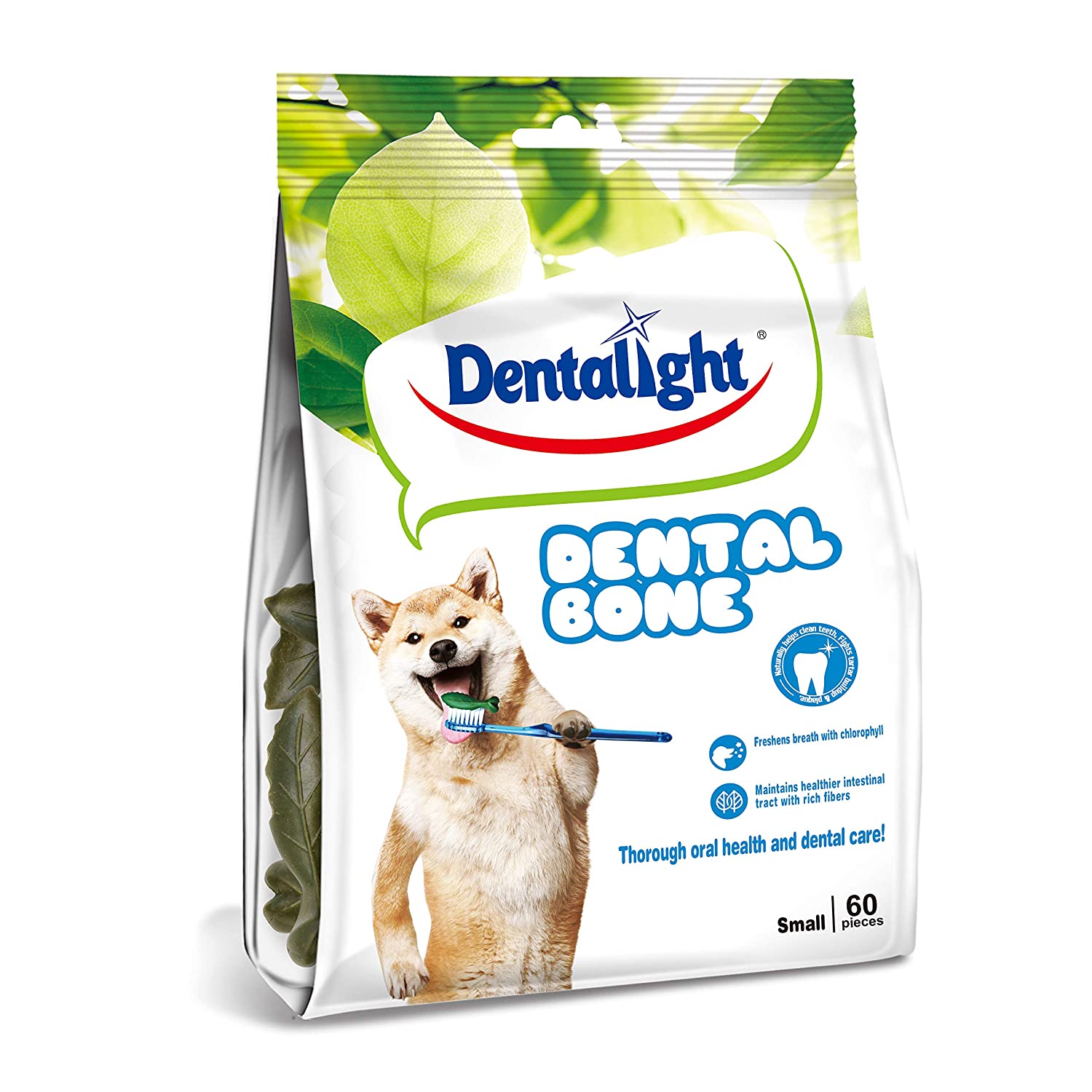 חטיף דנטלי לכלב דנטל פיור 60 יחידות 540 גרם Dentalight denta-bone